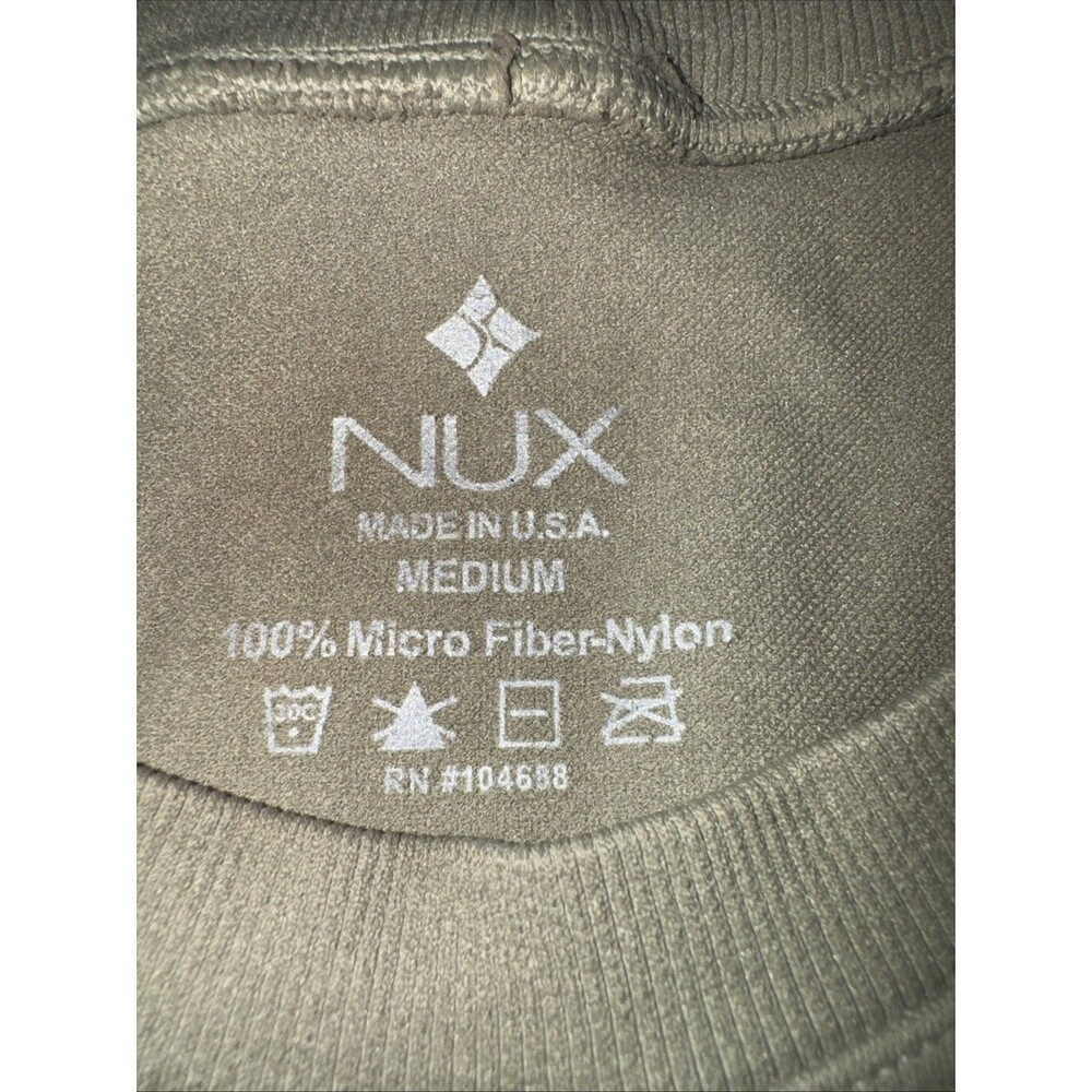 NUX Active Long Sleeve Workout Crop Top Yoga Running Fitted Size M, Olive - Picture 2 of 11